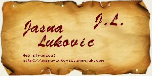Jasna Luković vizit kartica